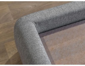 Pat matrimonial bej tapițat cu spațiu de depozitare cu somieră 160x200 cm Garance – Bobochic Paris