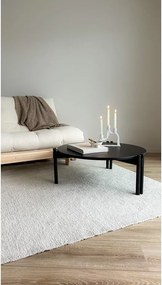 Măsuță de cafea neagră rotundă din lemn masiv de pin ø 80 cm Sticks – Karup Design