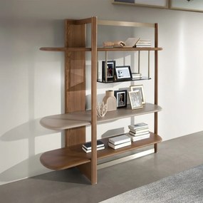 Raft stanga modern din lemn furniruit Walnut