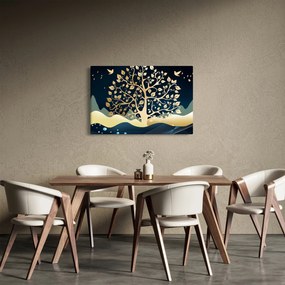 Tablou cu copac auriu (90x60 cm)