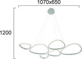 Lustră LED suspendată pe cablu HELIX LED/61W/230V argintie