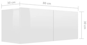 Set de dulapuri TV, 6 piese, alb extralucios, PAL 1, Alb foarte lucios, 80 x 30 x 30 cm