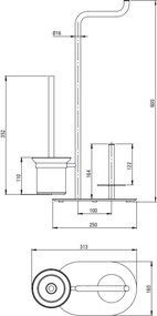 SILIA Suport pentru hârtie, rezerva hartie si perie de wc ADI_R732 Finisaj: auriu periat