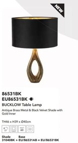 Veioza/Lampa de masa design decorativ Bucklow, negru