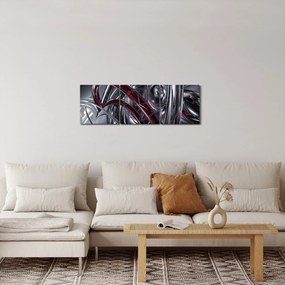 Tabloul cu abstracție gri (cu ceas) (90x30 cm)