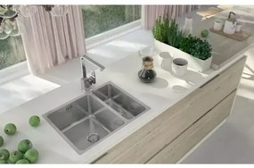 Chiuveta Deante Egeria inox satinat 2 cuve 58x44 cm