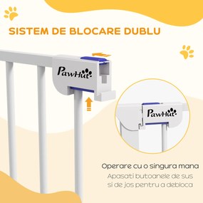 PawHut Poartă câini cu închidere dublă, barieră medie | Aosom Romania