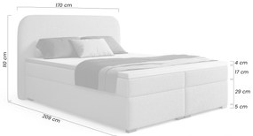 Pat continental Eleris 160x200 cu spațiu de depozitare - bouclé bej Quelle 05