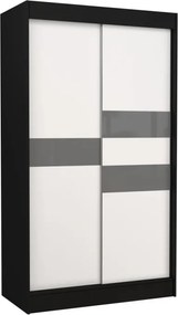 Dulap cu usi glisante 120x215 cm, Batia, ADRK Furniture (Culoare: Sonoma / Ciocolată Lacobel)