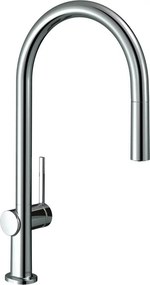 Baterie bucatarie cu dus extractibil Hansgrohe Talis M54 210 cu 1 jet finisaj otel inoxidabil fara sBox