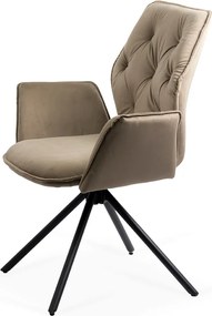 RESIGILAT - Scaun living rotativ din catifea BUC 0224 bej