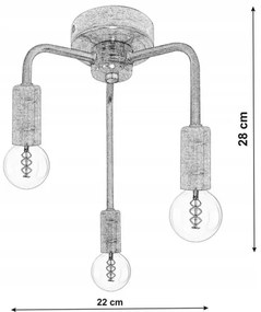 Lustră aplicată SAGA 3xE27/40W/230V