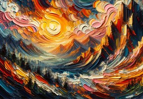 Fototapet - Munți acoperiți de soare (147x102 cm)