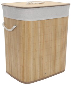 Coș de rufe din bambus cu sac detașabil, 60 l
