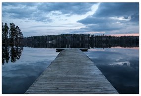 Tablou - Ponton de lemn, lac (90x60 cm)