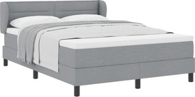 vidaXL Pat cu arcuri cu saltea Gri deschis 140 x 190 cm țesătură