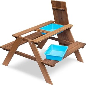 Banca de gradina pentru copii cu masa de joaca PLAYLAND 88x88x51 cm