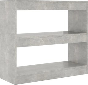 vidaXL Bibliotecă/Separator cameră, gri beton, 80x30x72 cm