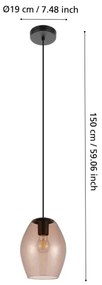 Lustră pe cablu Eglo 390159 ESTANYS 1xE27/40W/230V maro