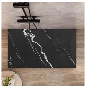 Rea Bazalt Carrara Black cadita de dus dreptunghiulara x120 cm negru REA-K7009