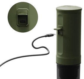 Еspressor portabil Outin Nano Forest Green, 12/24 V, 7500mAh, 20bar, 80ml, Incarcare USB, Cafea macinata si capsule, Verde