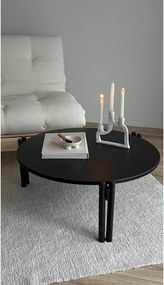 Măsuță de cafea neagră rotundă din lemn masiv de pin ø 80 cm Sticks – Karup Design