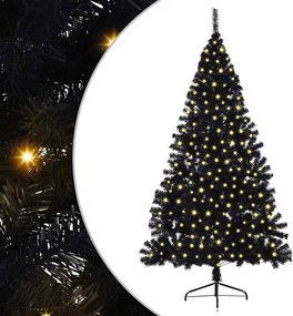 vidaXL Pom de Crăciun artificial pre-iluminat Negru 180 cm PVC