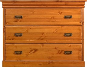 Comodă lemn masiv natur Florence, 107 × 42 × 83 cm