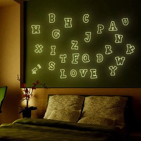 Sticker perete Glow in the Dark Alphabet
