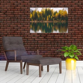 Tablou cu lac de pădure (90x60 cm)