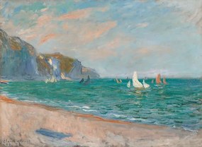 Monet, Claude - Artă imprimată Boats Below the Pourville Cliffs; Bateaux Devant les Falaises de Pourville, (40 x 30 cm)