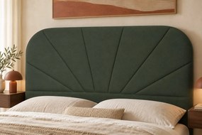 Pat tapițat Ravello 140×200 cm, verde, cu ladă de depozitare