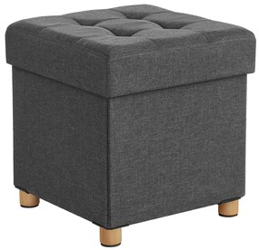 Taburet cu spațiu de depozitare cu picioare OTO, 38x38x40cm, antracit SongmicsHome