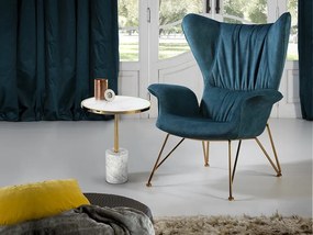 Masuta laterala design modern Dekala alb/auriu SV-258210