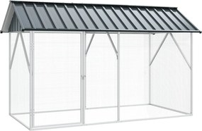 vidaXL Cușcă pentru păsări Antracit 227 x 112 x 141 cm Oțel Galvanizat