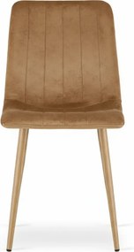 Scaun din catifea maro LAVA ALMOND BROWN