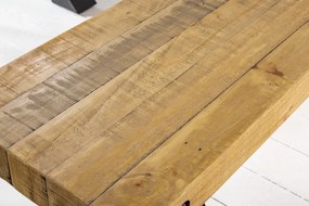 Banca design industrial Thor 200cm Pin maro vintage