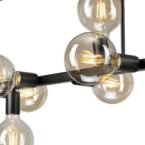 Lustră pe tijă ASTRID 8xE27/60W/230V negru