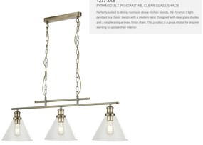 Lustra suspendata design clasic Pyramid alama antique 1277-3AB SRT