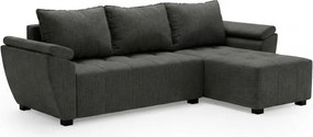 OFERTA Canapea extensibila reversibila in forma de L LIVARO 251x140 cm, gri inchis, calitate II