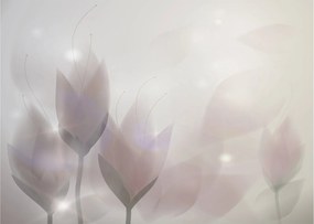 Tablou pe sticlă - Flori de crocus (70x50 cm)