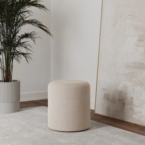 Taburet Tapitat Mali, Crem, Stofa, L 41 x l 41 x H 45 cm