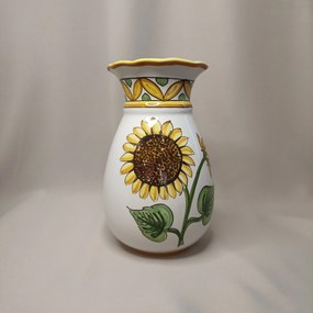 Vază ceramică striată model floarea soarelui
