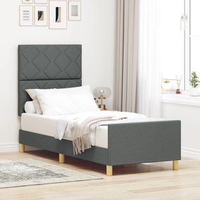 vidaXL Cadru de pat, gri închis, 80x200 cm, textil