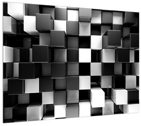 Tablou abstract albnegru - zaruri (70x50 cm), în 40 de alte dimensiuni noi