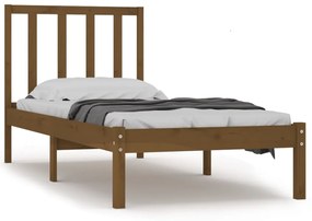 3105034 vidaXL Cadru de pat mic single, maro miere, 75x190 cm, lemn masiv pin
