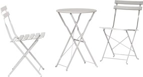 vidaXL Set Bistro Pliabil 3 pcs Bej Oțel