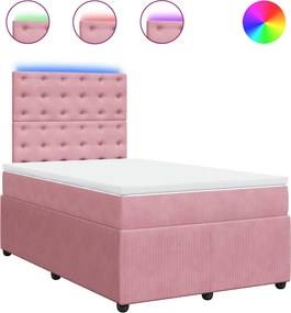 vidaXL Pat box spring cu saltea, negru, 120x190 cm, catifea