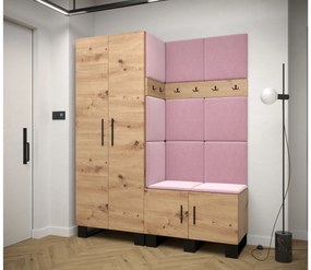 Set mobilier pentru hol Amanda 2 (Stejar artisan + roz). 1085867