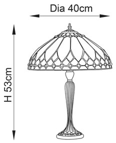 Endon 63982 - Lampă de masă Tiffany BROOKLYN 1xE27/60W/230V Ø 40 cm